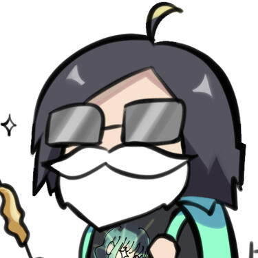 doodle of mizu wearing some cool shades and a beard